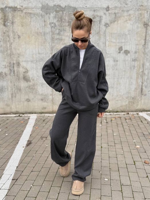 Женский зимний костюм из АНГОРЫ турция 42-56 Батал Черный/графит(серый