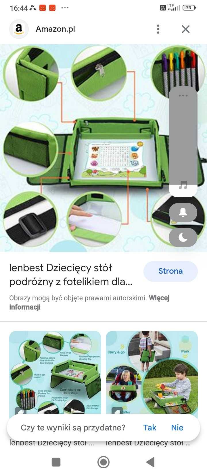 Stół podróżny dla dziecka