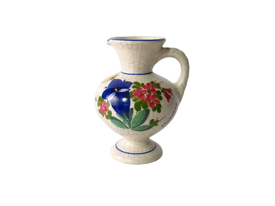ręcznie malowany dzbanuszek ceramiczny kwiaty