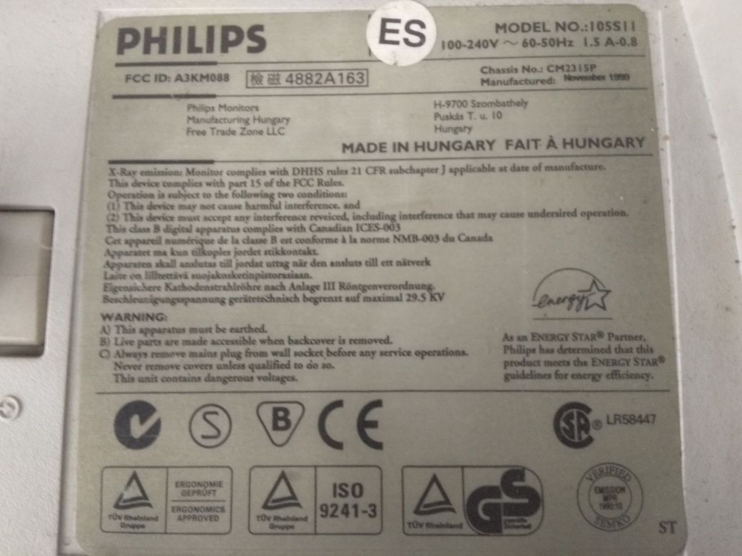 Monitor kineskop Philips vintage 105 s model  CRT retro gaming