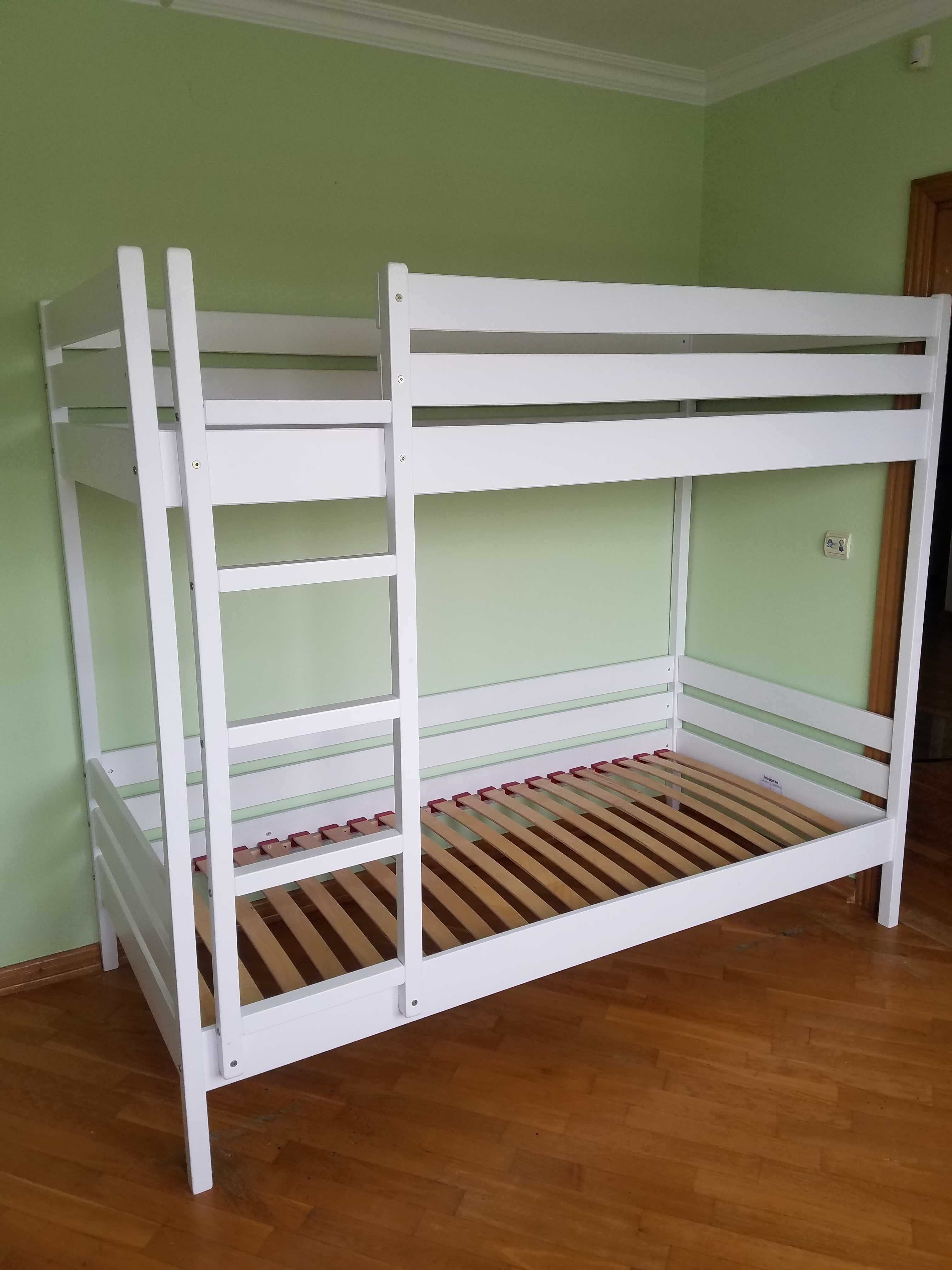 Двоярусне ліжко Дует 90*200 см матеріал БУК колір Білий