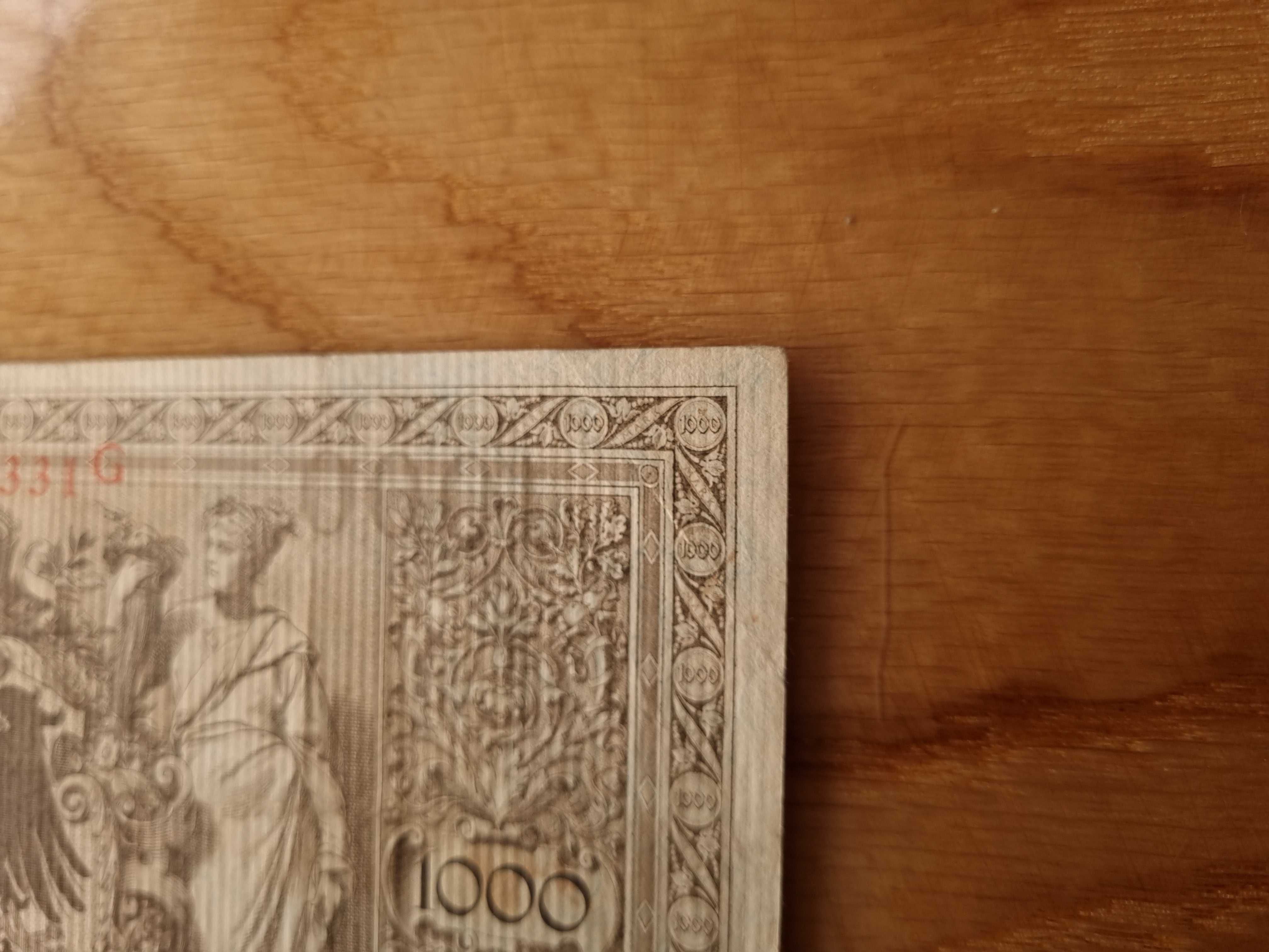 1000 Marek 1910 Nr seria G - bardzo ładny stan