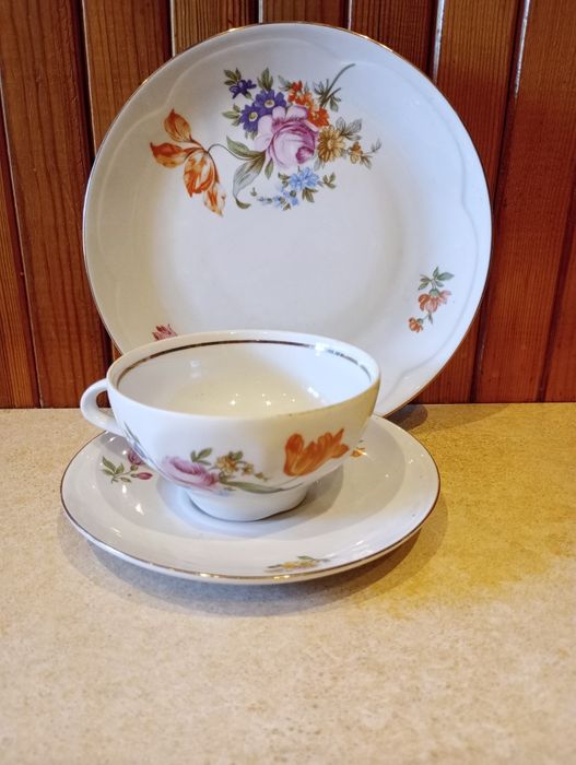 Porcelanowe trio z lat prl