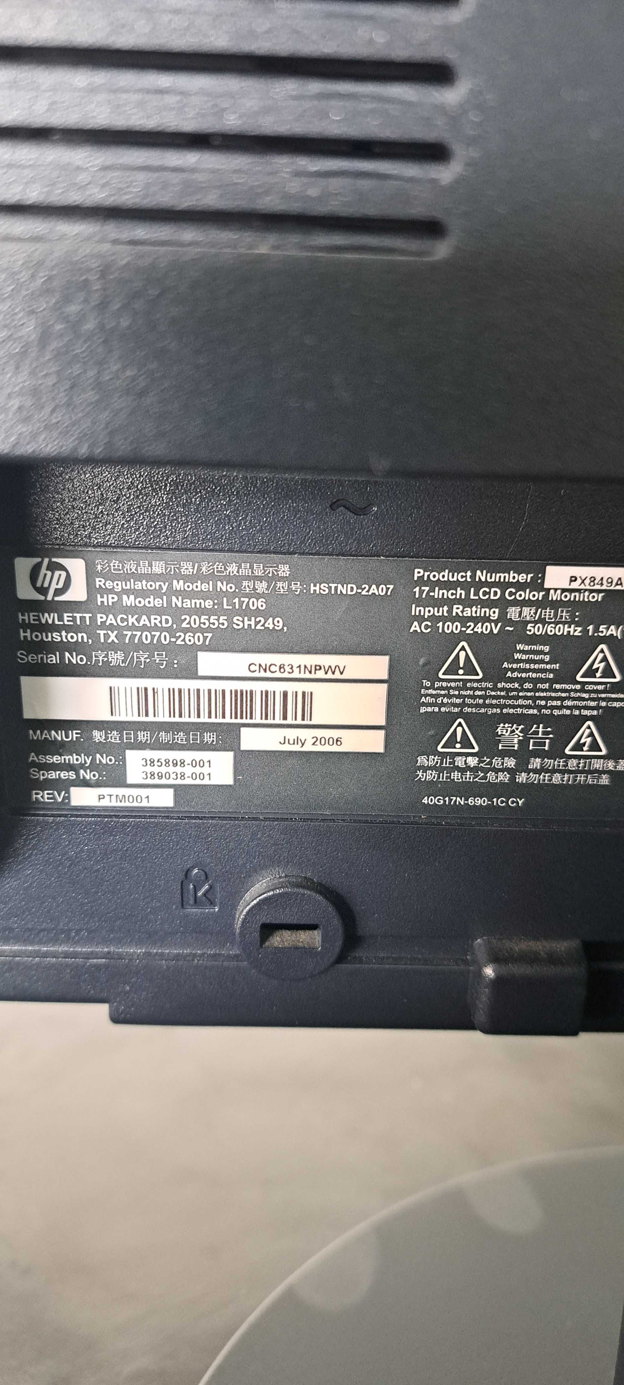 Monitor/Ecran LCD HP L1706 17"