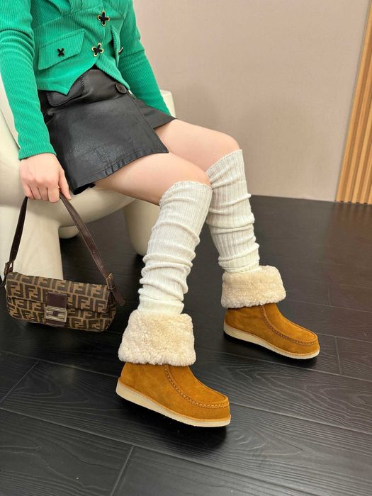 botki Chloe brązowe śnieżne buty damskie