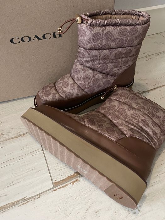 COACH original. Теплые сапоги кожа с нейлоном р 39