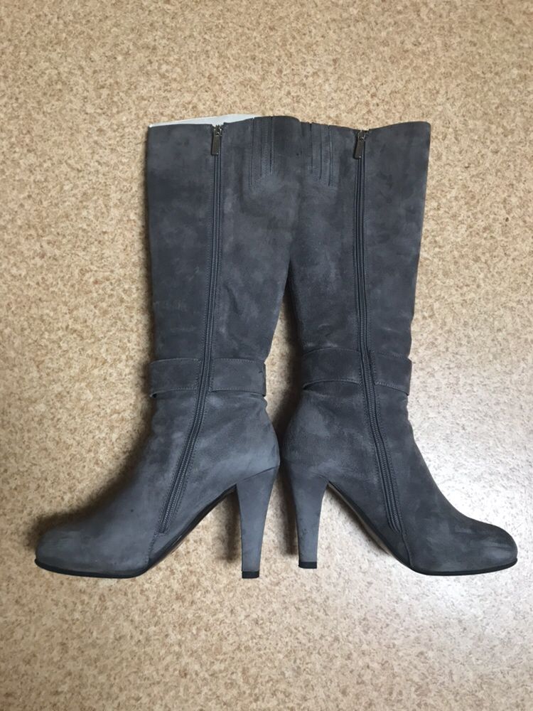 GINO ROSSI kozaki zamszowe r.37,5