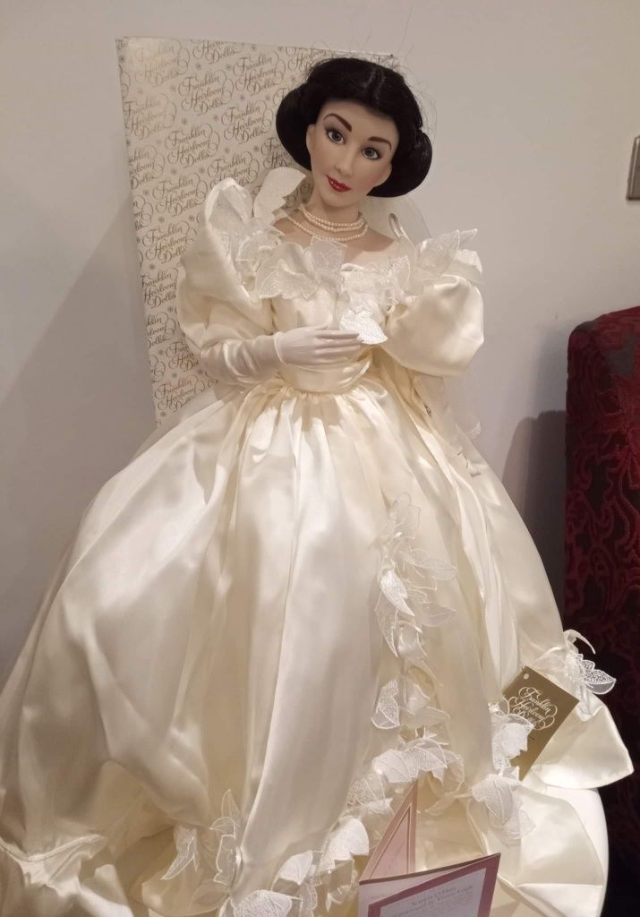 Unikat Franklin Mint Scarlett Ohara suknia slubna lalka porcelanowa