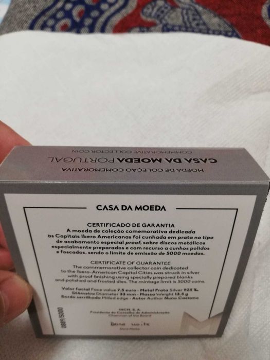 Moeda Prata proof 7,5E Capitais Iberoamericanas Lisboa Elétrico 2024