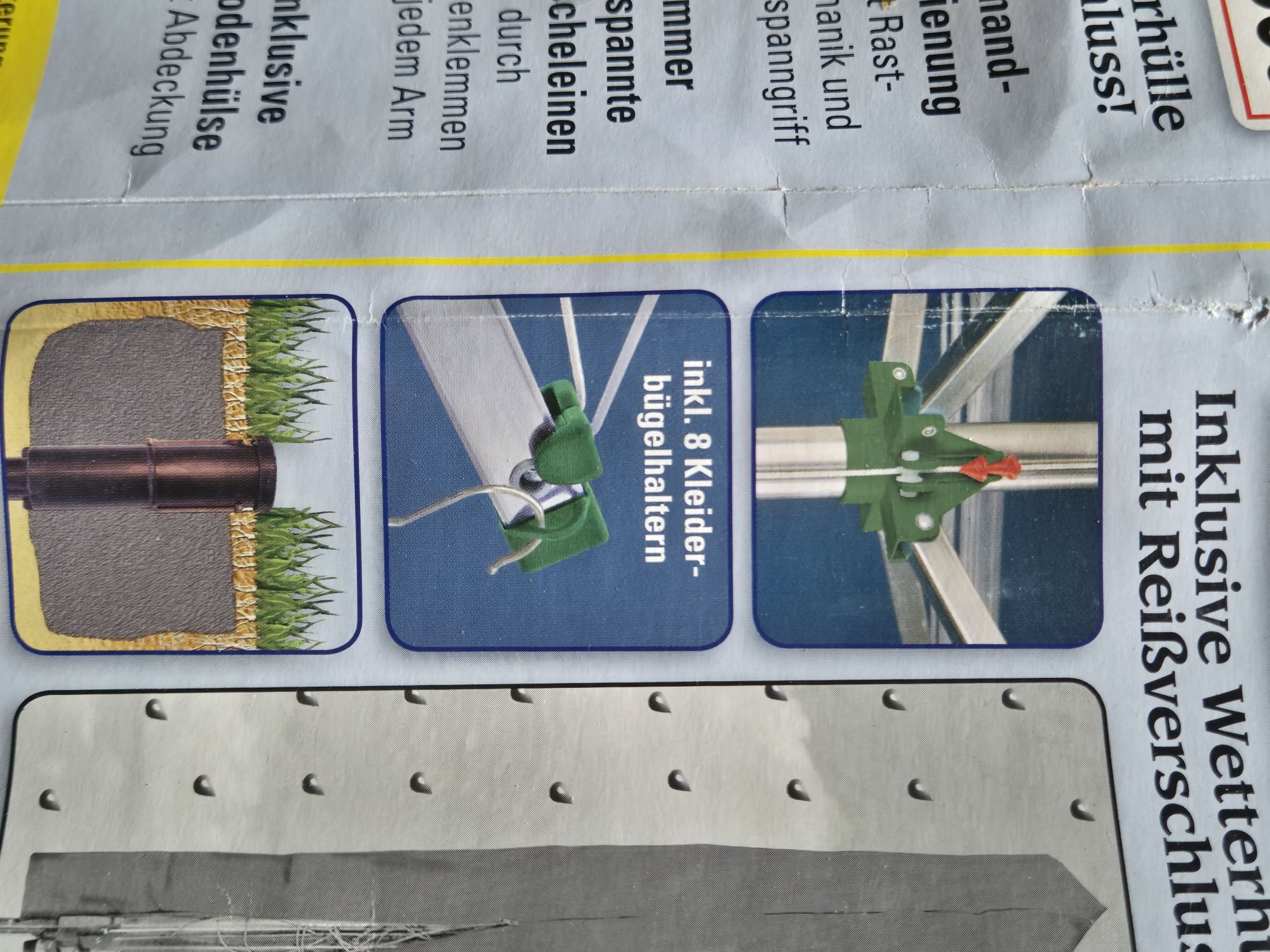 Stojąca suszarka z linkami do ogrodu