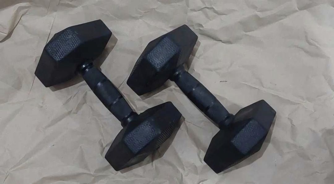 Halteres hexagonal 2x 7.5kg revestidos em borra