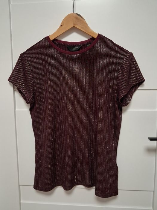 Ted Baker bordowa bluzka połyskującą damska M