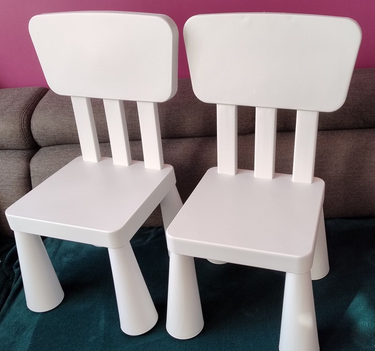 Krzesełko białe ikea 2 szt