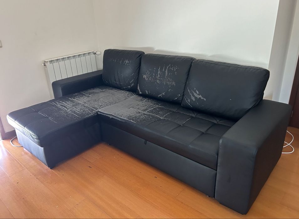 Sofa cama chaise longue preto