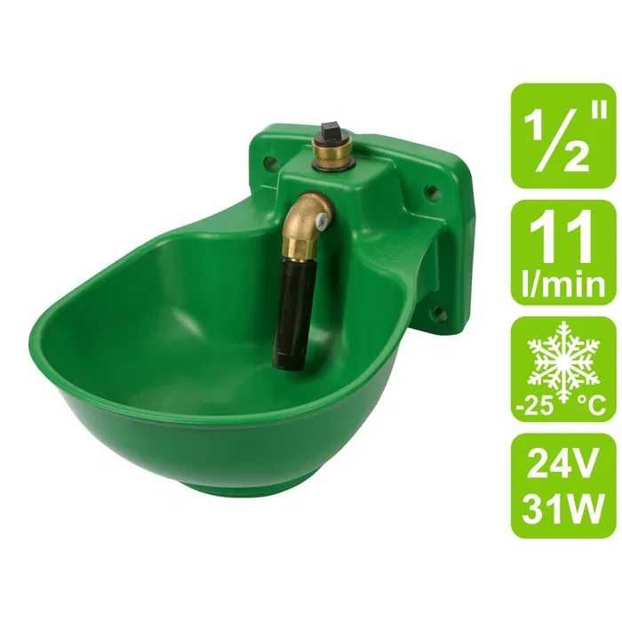 Poidło na zimę dla bydła i koni HP20 podgrzewane z zaworem rurowym