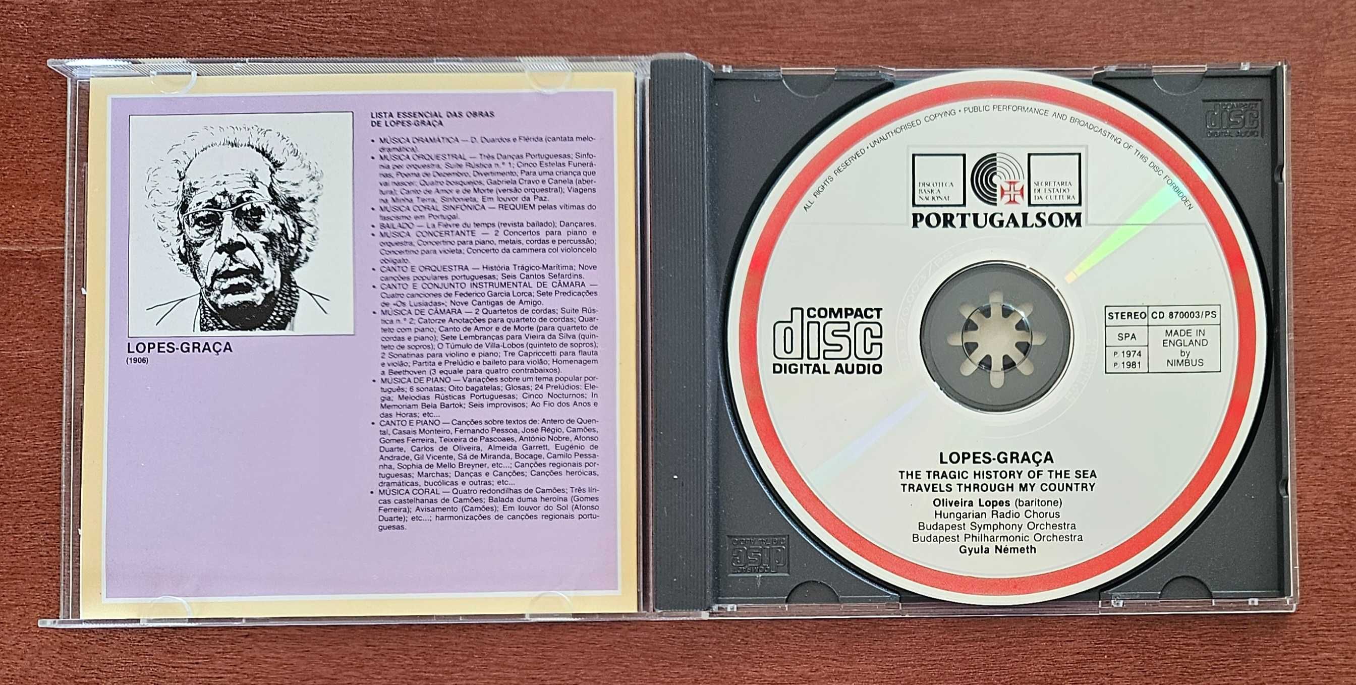 CD música clássica - Lopes-Graça