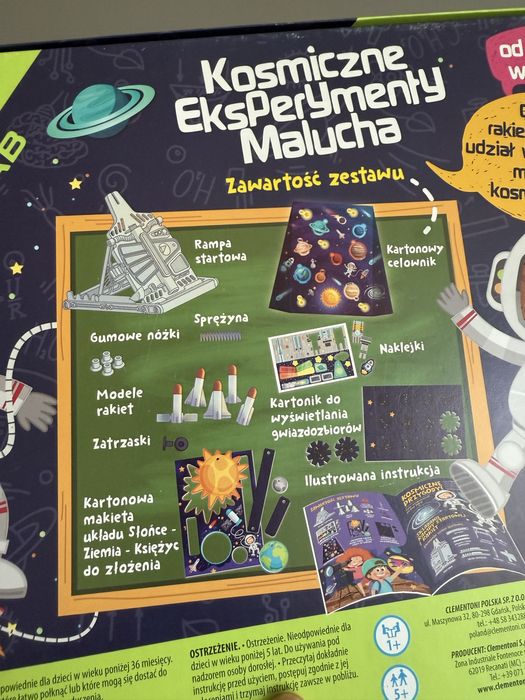Clementoni Kosmiczne eksperymenty malucha naukowa kosmos zabawa STEM