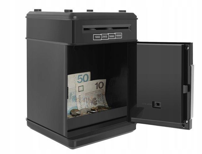 Sejf Skarbonka Na Monety I Banknoty Elektryczny Bankomat Wpłatomat Kod