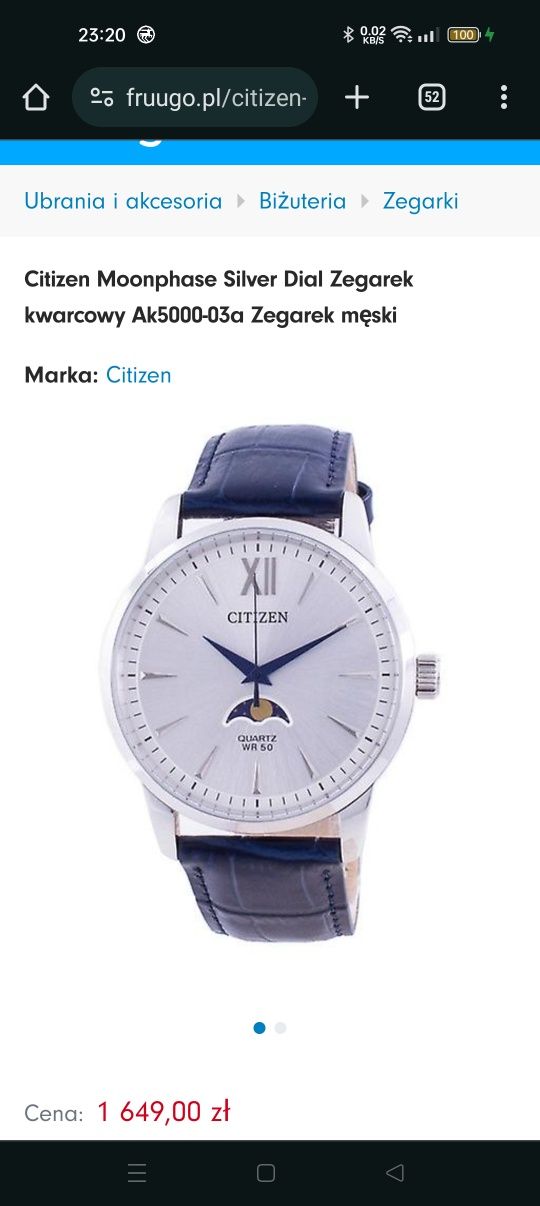 CITIZEN QUARTZ AK5000-03A, gwarancja, nieużywany, folia