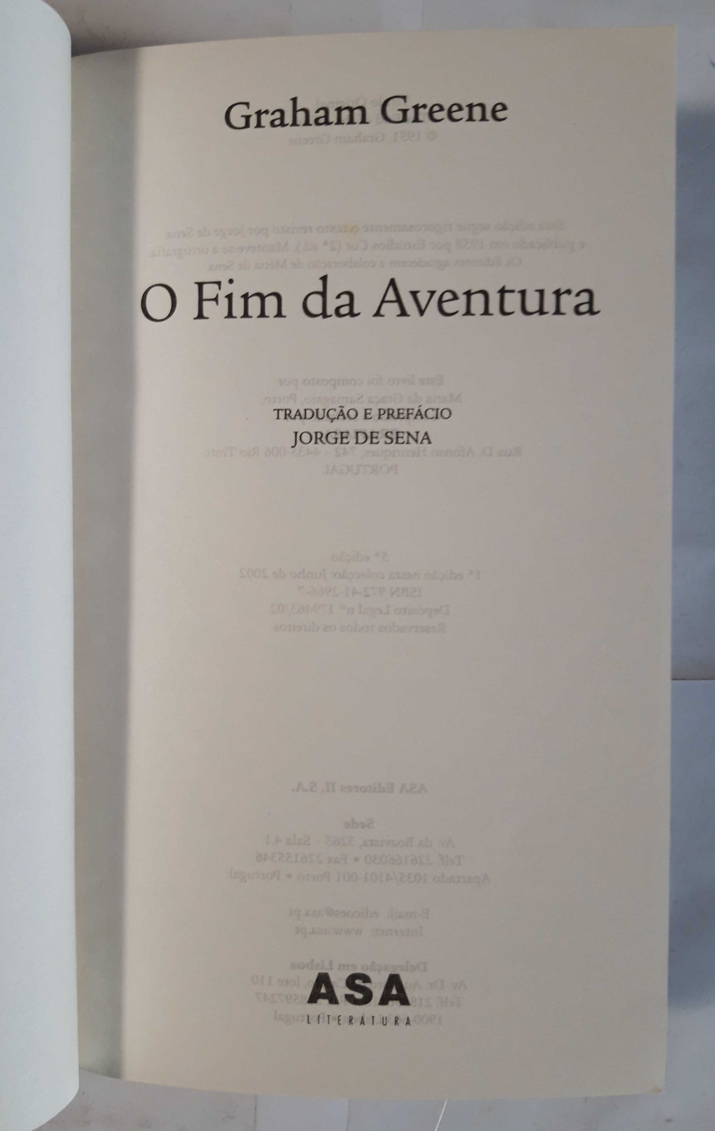 Livro -Ref:PVI - Graham Greene - O Fim da Aventura