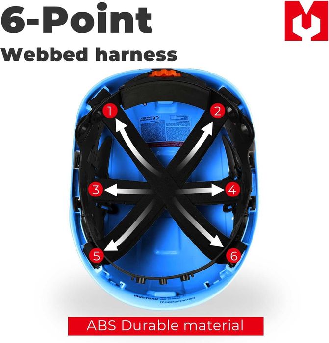 Kask ochronny, hełm ochronny EN397 z okularami przeciwmgłowymi 53–63cm