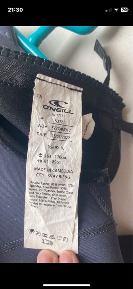 Fato de surf O’NEILL 5,4 16 anos