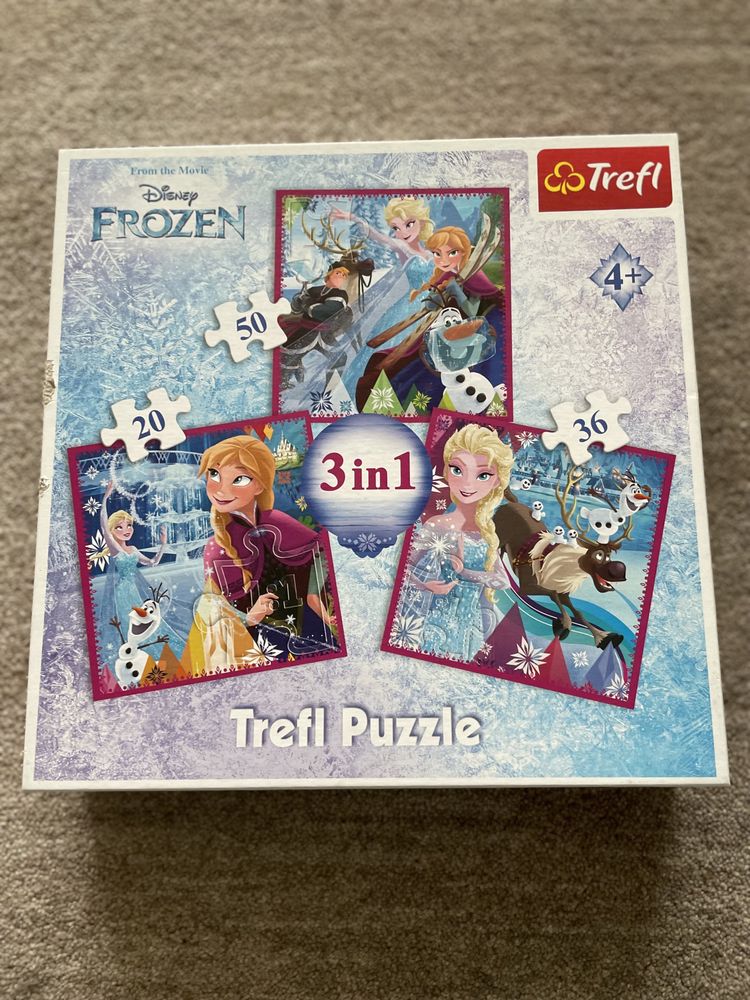 Puzzle Trefl 3w1 wiek 4+ Disney Frozen Elza i Anna kompletne