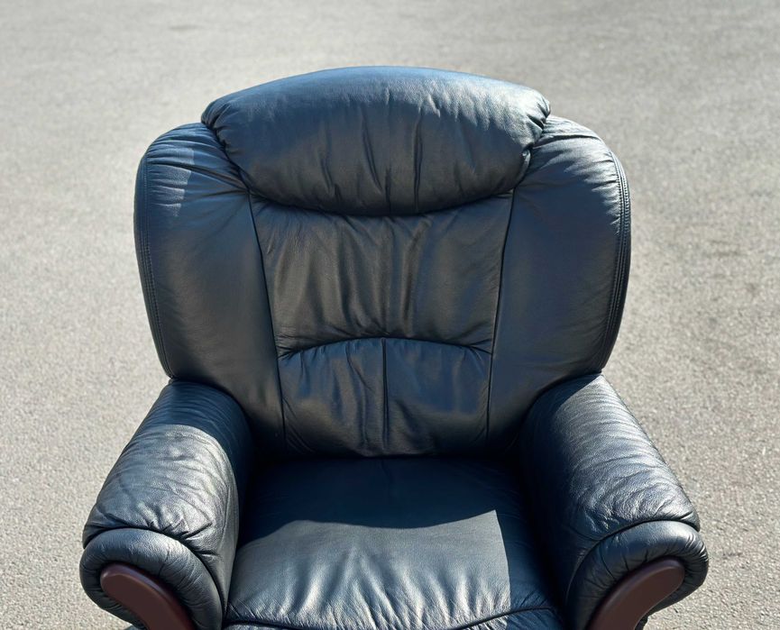 М'яке чорне шкіряне крісло/шкіряне крісло/шкіряні крісла/меблі/дивани