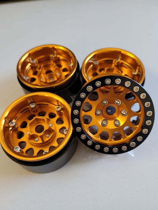 Koła beadlock RC Felgi crawler gold 1.9 cala injora axial traxxas