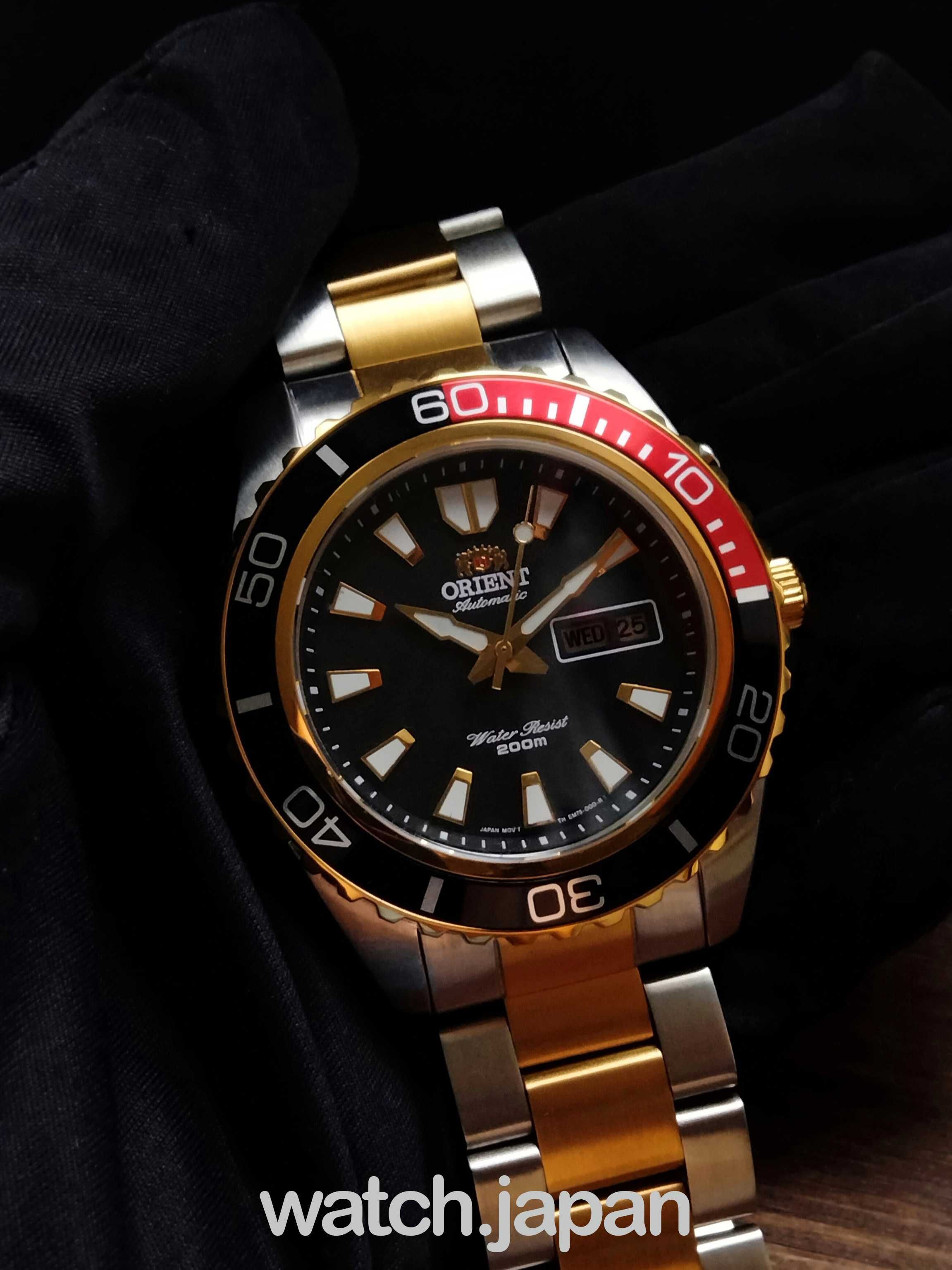 Часы - Годинник дайвер Orient Mako XL Gold Black-Red + Коробочка