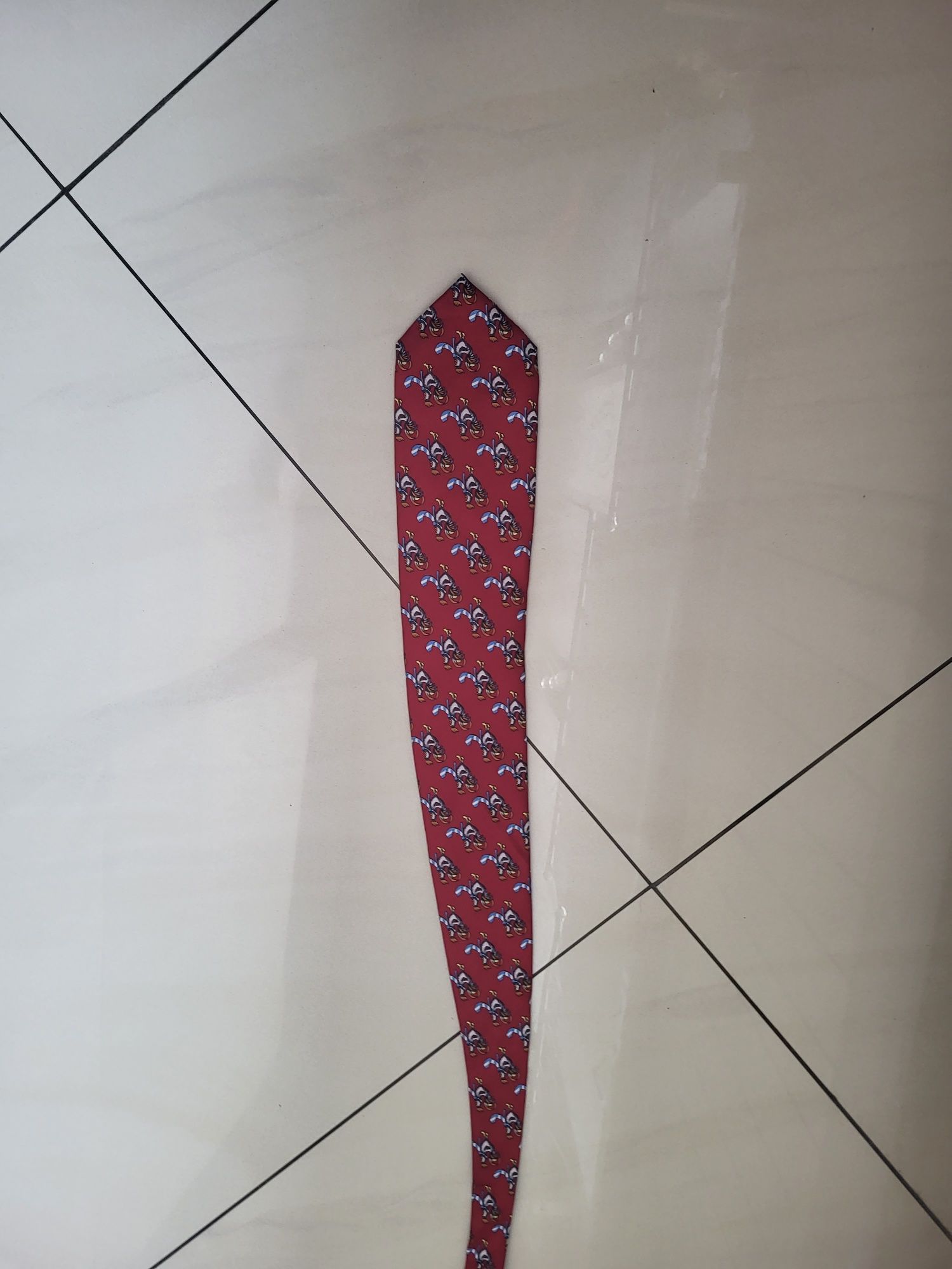 Krawat jedwabny Czerwony