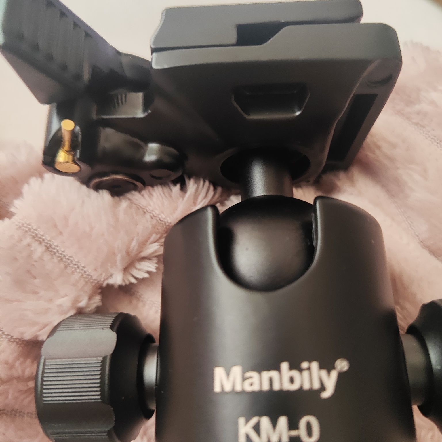 Suporte Câmera para tripé MANBILY KM-0, 360⁰, alumínio