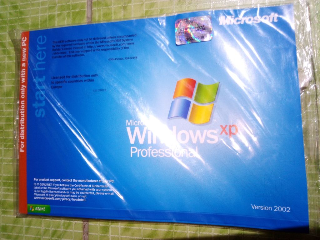 Windows XP Prof v2002, ПЗ оригінал