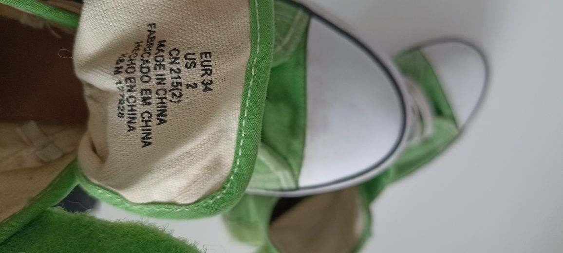 Zielone trampki H&M rozmiar 34