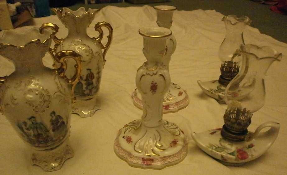 Piękny Porcelanowy Komplet w Stylu Miśnieńskim - "ROKOKO".