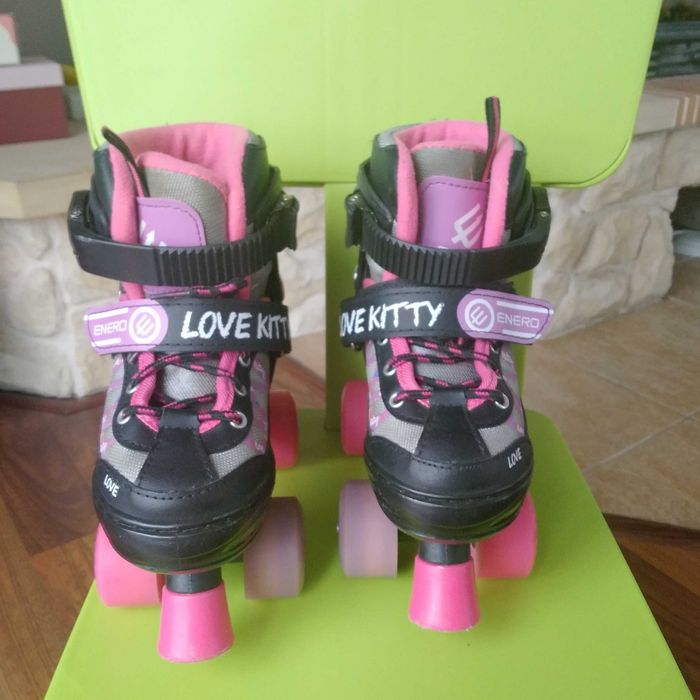 Wrotki dziecięce Enero Love Kitty rozmiar 30-33 kask gratis