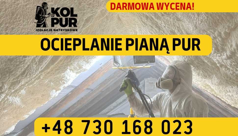 Ocieplanie pianką PUR , izolacja natryskowa poddaszy, Piana PUR PURIOS