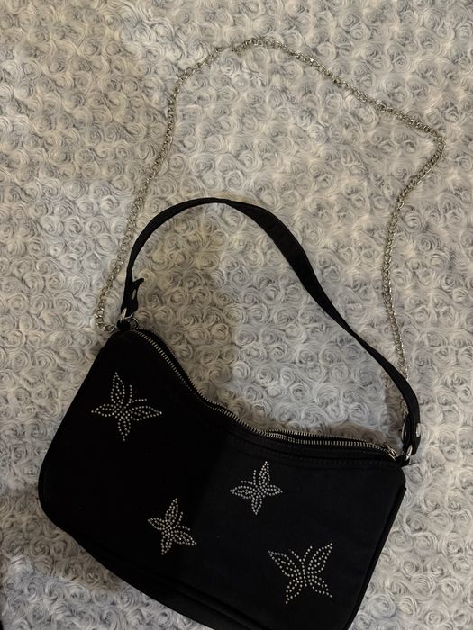 Сумочка чорна з метеликами