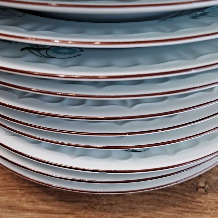 Porcelana Bogucice zestaw obiadowy 12 osób, waza, sosierka, PRL