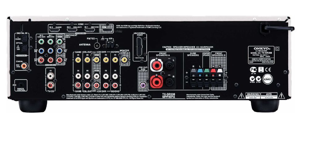 Amplituner Kina Domowego 5.1 Onkyo TX-SR308 DTS-HD Master Audio 4xHDMI