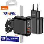 Szybka Ładowarka Sieciowa 18W 2X Usb Qc 3.0 Zasilacz Z Wyświetlaczem