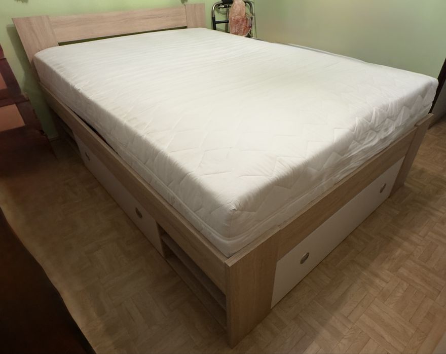 Łóżko 160x200 Stefan BRW z pojemnymi szufladami, stan bardzo dobry