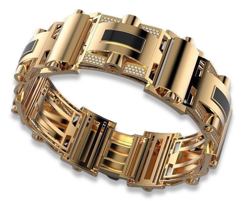 Złota bransoleta męska 14k 585 100g cb126yw 25mm Warszawa biżuteria