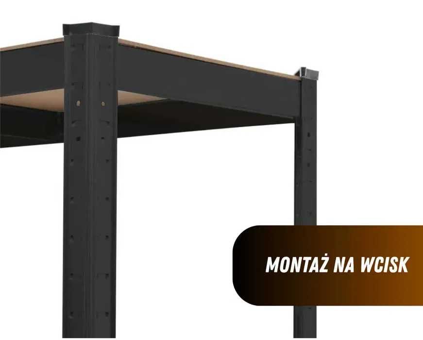 Metalowy REGAŁ MAGAZYNOWY Do Garażu Warsztatu Piwnicy Wzmocniony NOWY
