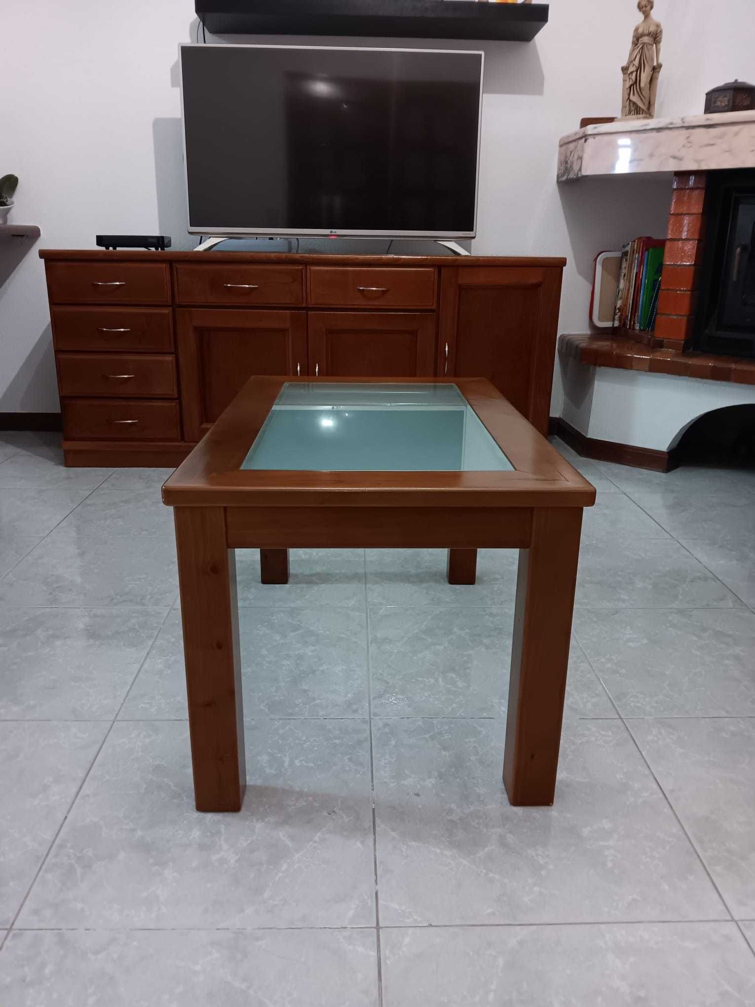Mesa Centro Madeira + Vidro
