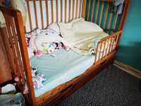 Drewniane sosnowe łóżeczko dla dziecka szuflada trzy poziomy gratisik