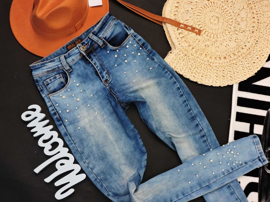 Miss RJ Rurki jeans perełki S