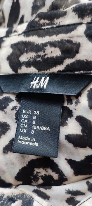 Bluzka koszulowa bez rękawów 38 H&M wzór panterka