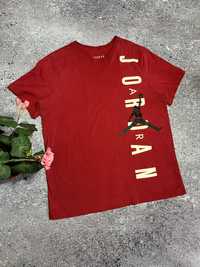 Красная футболка мужская с большим логотипом Nike air Jordan Оригинал