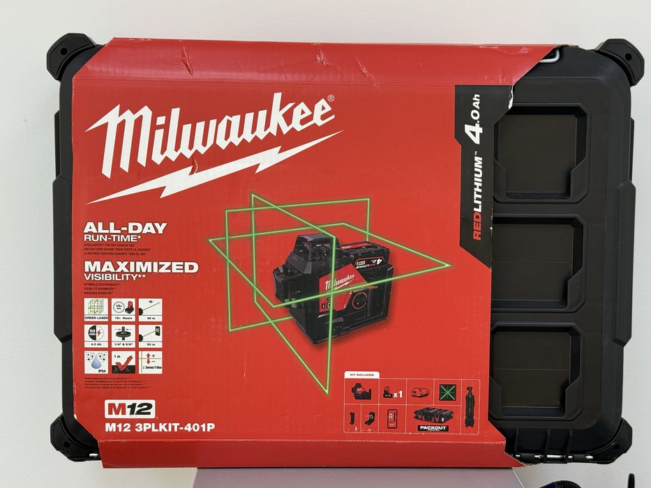 Нівелір лазерний 3D акумуляторний MILWAUKEE, M12 3PLKIT-401P